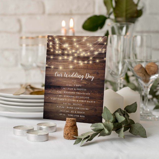 Convites Nosso Dia de Casamento | Programa de luzes de made (Program Card Mock-up)