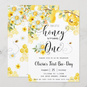 Convites Nosso Mel Pequeno é UM primeiro aniversario Flora