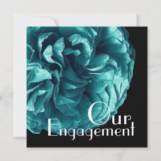 Convites Nosso Noivado - Elegante Rosa Azul Aqua
