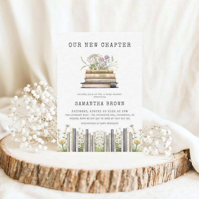 Convites Nosso novo Chá de fraldas do Livro de Capítulos (Criador carregado)