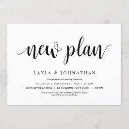 Convites Nosso Novo plano Casamento Mudar a data