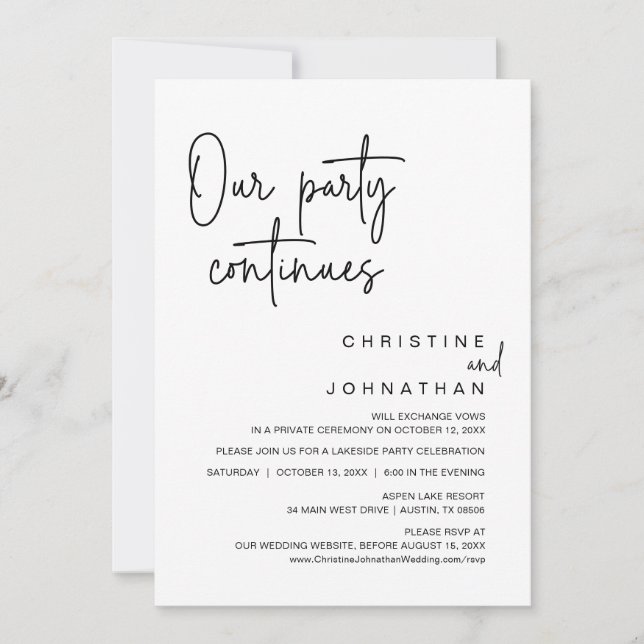 Convites Nosso Partido Continua, Janto de Elopemento de Cas (Frente)