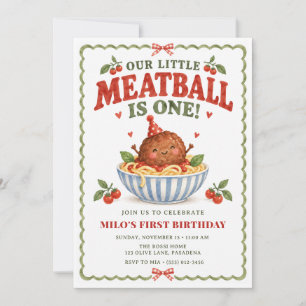 Convites Nosso Pequeno Almôndega Faz Um Aniversário Italian