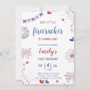 Convites Nosso Pequeno Aniversário do Firecracker
