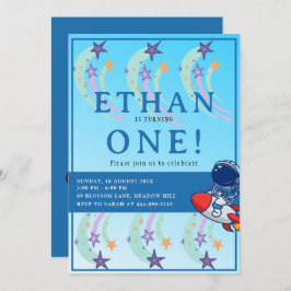 Convites Nosso Pequeno Astronauta Se Torna Um! Aniversário