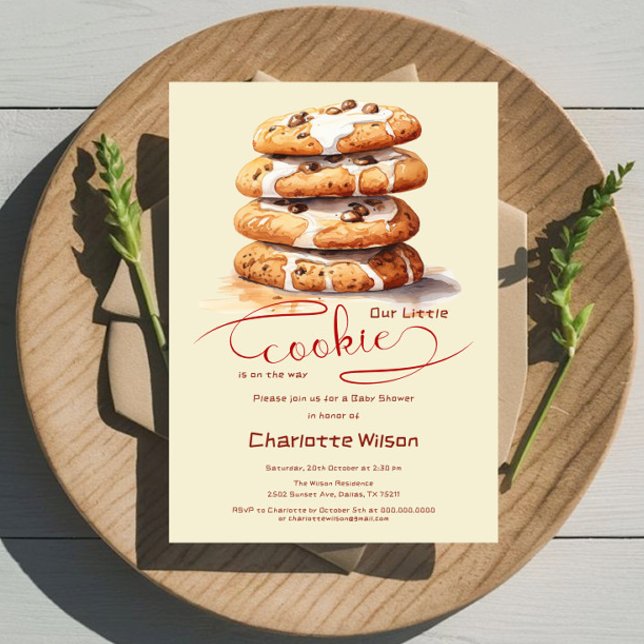Convites Nosso Pequeno Biscoito Está a Caminho Chuveiro de  (Criador carregado)