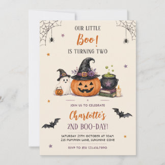 Convites Nosso Pequeno Boo Completando Dois no Halloween 2º