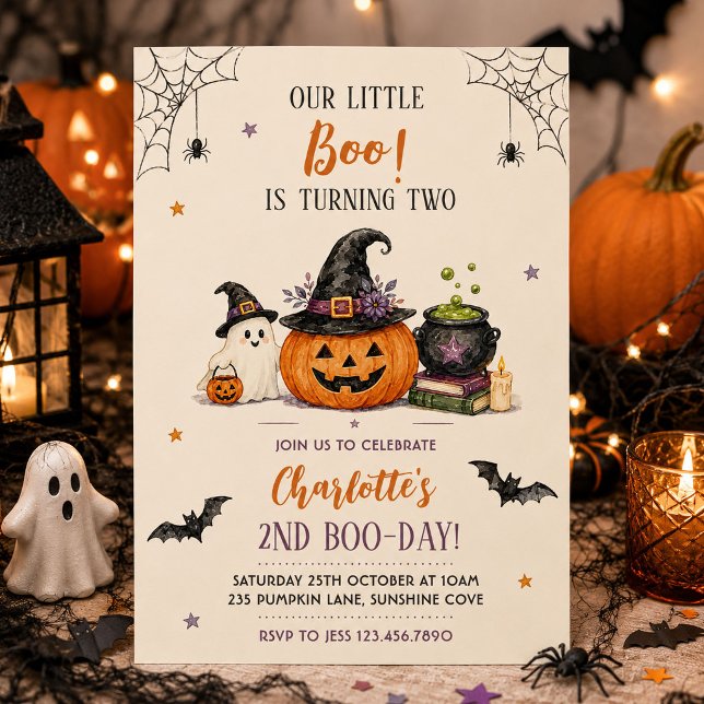 Convites Nosso Pequeno Boo Completando Dois no Halloween 2º (Criador carregado)