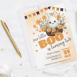 Convites Nosso Pequeno Boo Está Fazendo Dois Aniversário Fa
