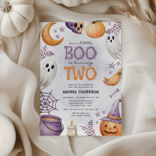 Convites Nosso Pequeno Boo está fazendo Dois no Halloween