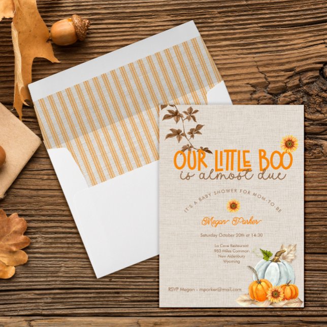 Convites Nosso Pequeno Boo Está Quase Com Chá de fraldas. (Criador carregado)