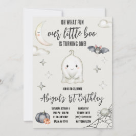 Convites Nosso pequeno BOO está virando UM! Halloween Anive