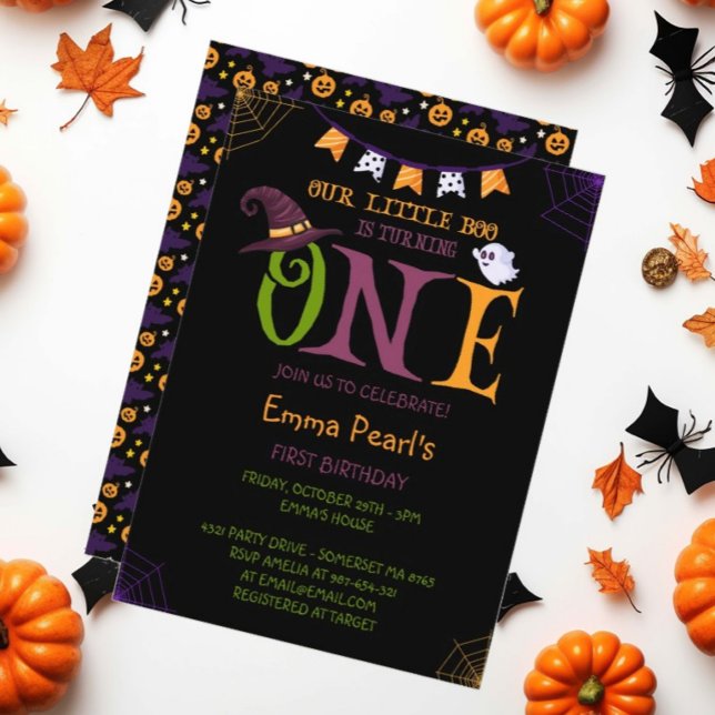 Convites Nosso Pequeno Boo Virando Um, primeiro aniversario (Criador carregado)