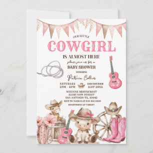 Convites Nosso Pequeno Chá de Bebê do Oeste Selvagem Cowgir