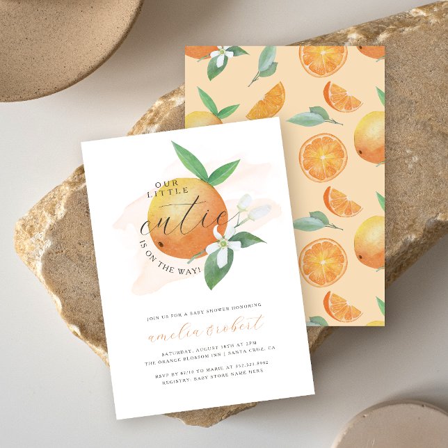 Convites Nosso Pequeno Chá de fraldas Laranja Cutil (Criador carregado)