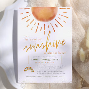 Convites Nosso pequeno Chá do garoto da Sunshine Boho
