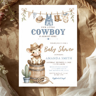 Convites Nosso Pequeno Cowboy Chá de Bebê Moderno
