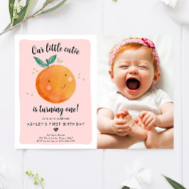 Convites Nosso Pequeno Cutil Clementine Orange Primeiro Ani