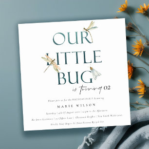 Convites Nosso Pequeno Dragonfly Azul Inseto Qualquer Anive