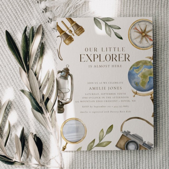 Convites Nosso Pequeno Explorador | Aguarda Chá de fraldas (Available for print and instant digital download!)