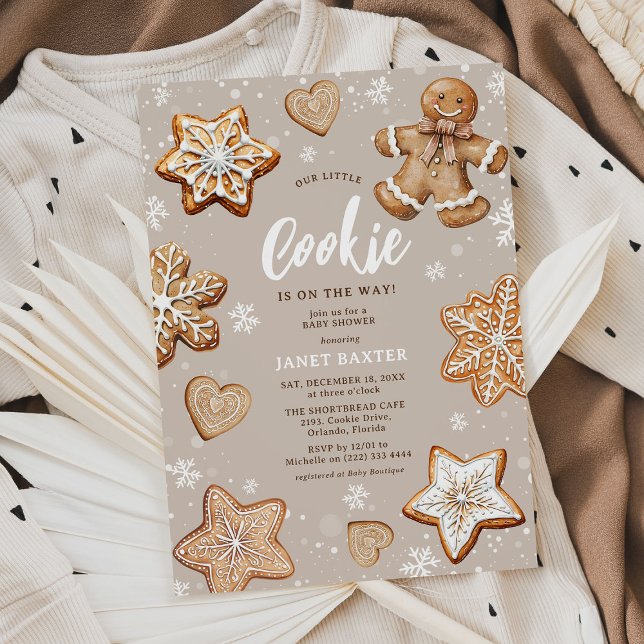 Convites Nosso Pequeno Festejo de Inverno do Bebe Cookie (Criador carregado)