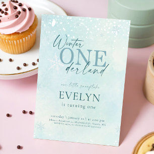Convites Nosso Pequeno Floco de Neve Inverno Onederland Ani