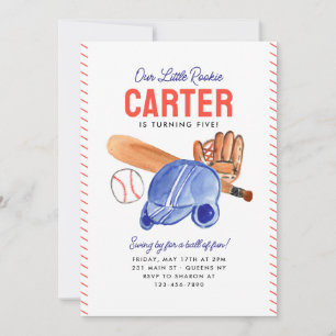 Convites Nosso Pequeno Helmet Bat Baseball Aniversário