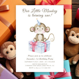 Convites Nosso Pequeno Macaco Primeiro Aniversário 