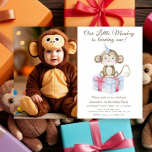 Convites Nosso Pequeno Macaco Primeiro Aniversário 