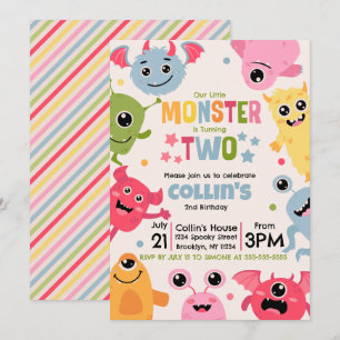 Convites Nosso Pequeno Monstro Está Fazendo Dois Anos