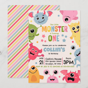 Convites Nosso Pequeno Monstro Está Fazendo Um Ano