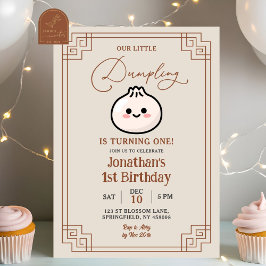 Convites Nosso Pequeno Nhoque Chinês Bao Primeiro Aniversár