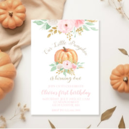 Convites Nosso pequeno ouro de abóbora e primeiro aniversár