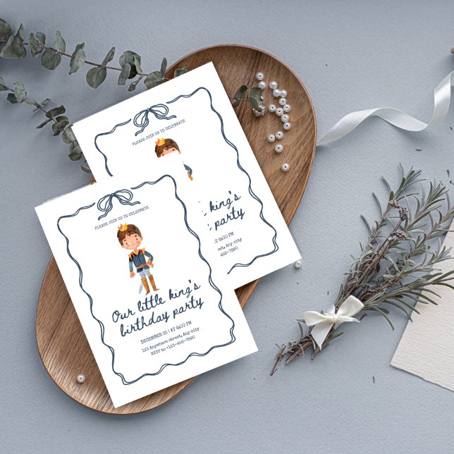 Convites Nosso Pequeno Partido primeiro aniversario Rei (Criador carregado)