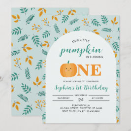 Convites Nosso Pequeno primeiro aniversario De Abóbora