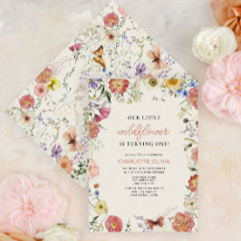 Convites Nosso Pequeno primeiro aniversario De Flor Selvage