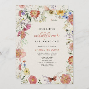 Convites Nosso Pequeno primeiro aniversario De Flor Selvage