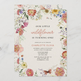 Convites Nosso Pequeno primeiro aniversario De Flor Selvage