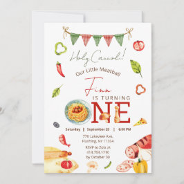 Convites Nosso Pequeno primeiro aniversario De Meatball