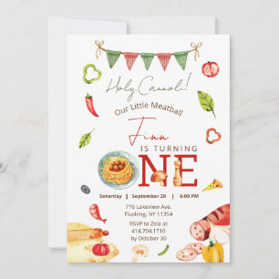 Convites Nosso Pequeno primeiro aniversario De Meatball