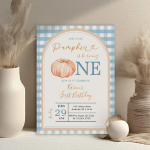 Convites Nosso Pequeno primeiro aniversario Pumpkin Boho Bl