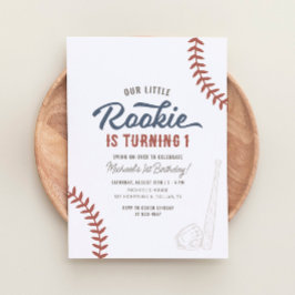Convites Nosso Pequeno primeiro aniversario Rookie Baseball