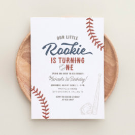 Convites Nosso Pequeno primeiro aniversario Rookie Baseball