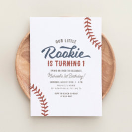 Convites Nosso Pequeno primeiro aniversario Rookie Baseball
