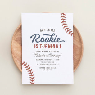 Convites Nosso Pequeno primeiro aniversario Rookie Baseball