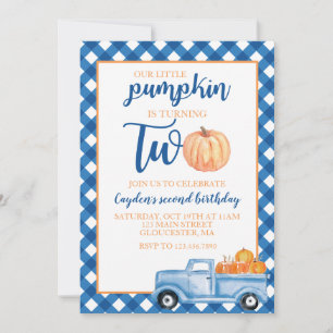 Convites Nosso Pequeno Pumpkin é Dois segundos aniversários