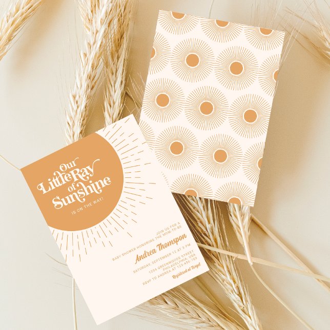 Convites Nosso Pequeno Raio de Sol Boho Chá de Bebê (Criador carregado)