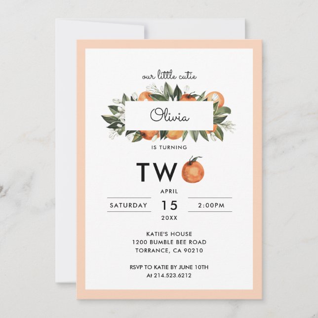 Convites Nosso Pequeno segundo aniversário (Frente)