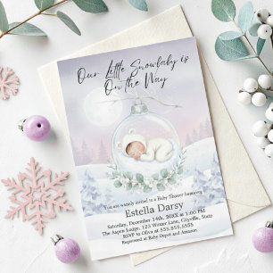 Convites Nosso Pequeno Snowbaby está a caminho Winter Baby 