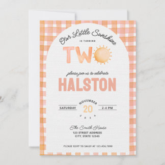 Convites Nosso Pequeno Sol é Dois | Boho Birthday Invite